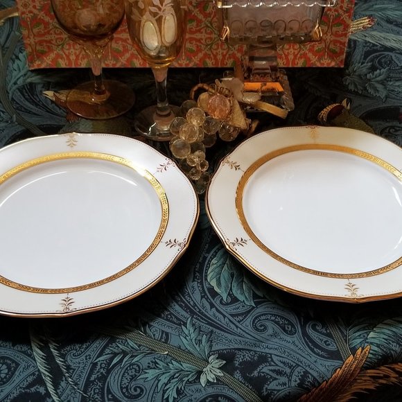 Noritake 2 Buckingham Gold Accent Salad Plates - Picture 1 of 6